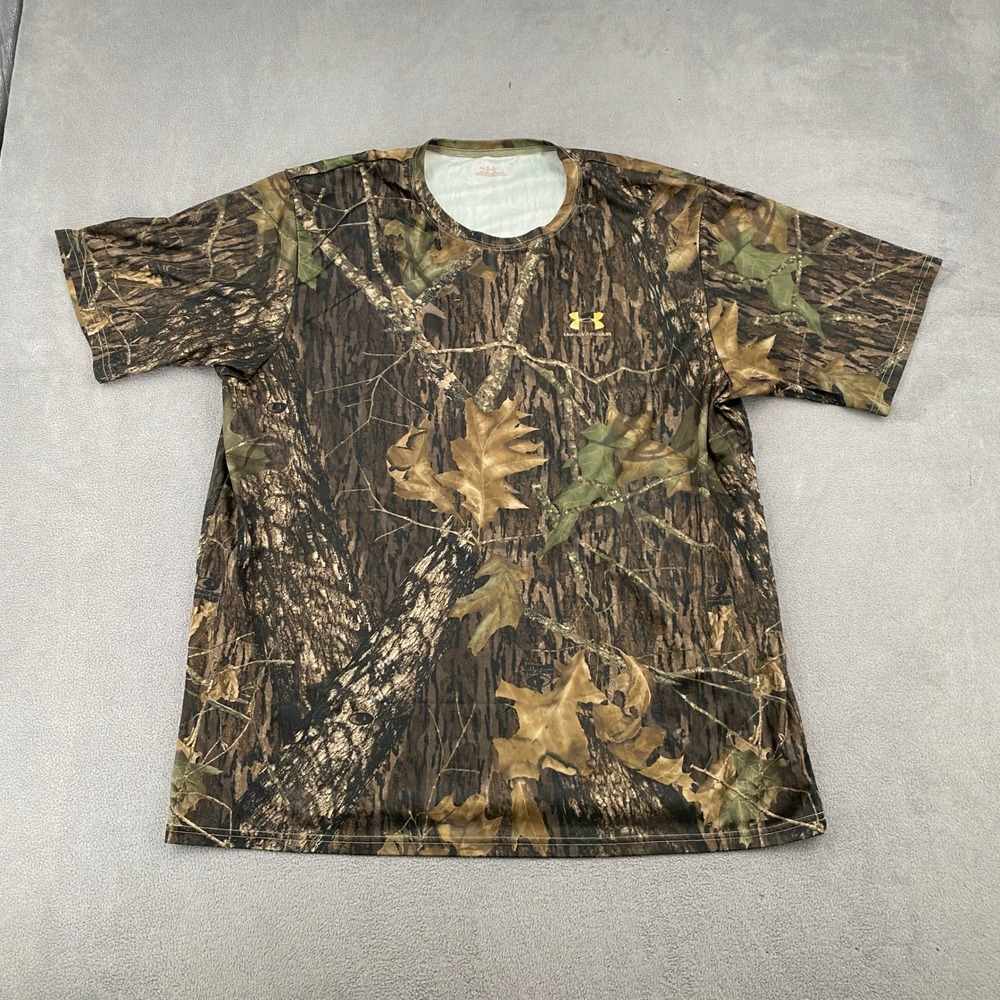 Under Armour Mens Mossy Oak Camo Short Sleeve Performance T-Shirt XL 7989